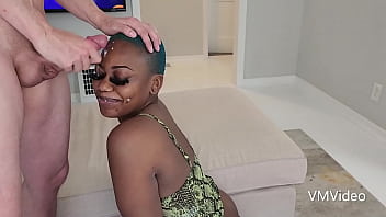 I cum on hot ebony woman's face