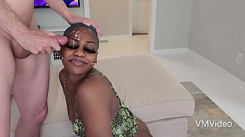 I cum on hot ebony woman's face