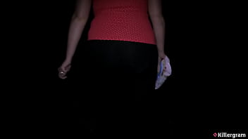 Killergram busty milf sarah jane sucks hard cocks outdoors and gets her tits soaked in cum