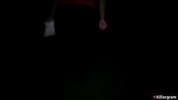 Killergram busty milf sarah jane sucks hard cocks outdoors and gets her tits soaked in cum