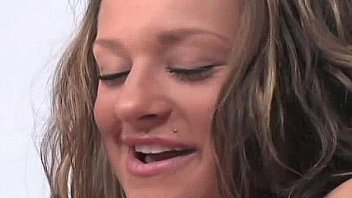 Sexy nylon hottie takes it all off