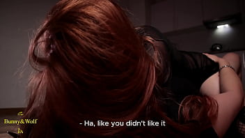 Redhead lesbian straddled her friend's face with her big ass and came all over it