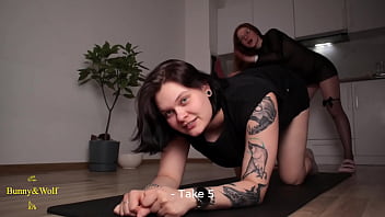 Redhead lesbian straddled her friend's face with her big ass and came all over it