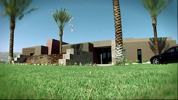 Very hot blonde milf bangs by the pool