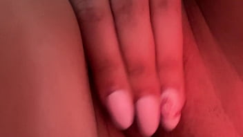 Shaved pussy masturbation
