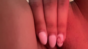 Shaved pussy masturbation