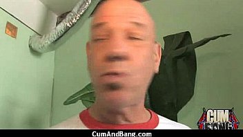 Interracial group blowjob from a ebony slut 18