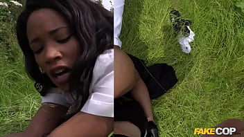 Interracial threesome with uniformed cop