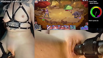 Edging my clit while playing some #tamervale on stream more gaming streams cumming soon