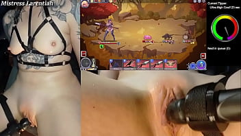 Edging my clit while playing some #tamervale on stream more gaming streams cumming soon