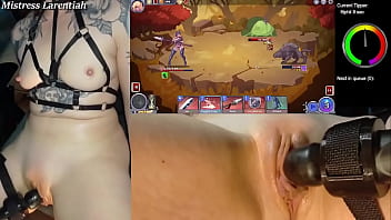 Edging my clit while playing some #tamervale on stream more gaming streams cumming soon