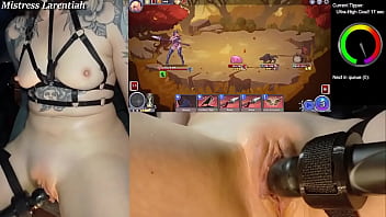 Edging my clit while playing some #tamervale on stream more gaming streams cumming soon