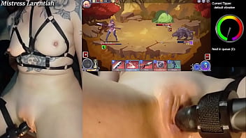 Edging my clit while playing some #tamervale on stream more gaming streams cumming soon