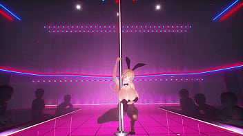 Kancolle ship bismarck wearing bunnysuit and tents the audience to hit her on the ass