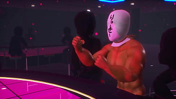 Kancolle ship bismarck wearing bunnysuit and tents the audience to hit her on the ass