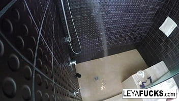 Blonde babe loves to wash her body