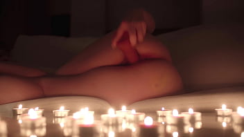 Romantic candle light and dildo fuck my pussy