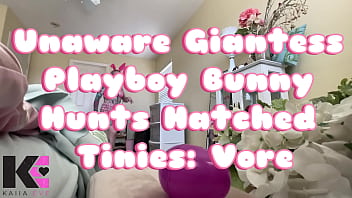 Unaware giantess playboy bunny hunts hatched vore