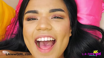 Enchanting dark haired model naked close up