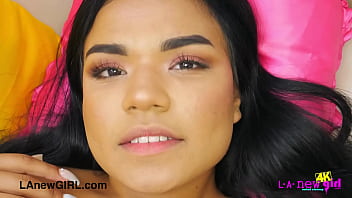 Enchanting dark haired model naked close up