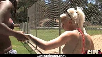 Nasty black girl grouped and facialed 20