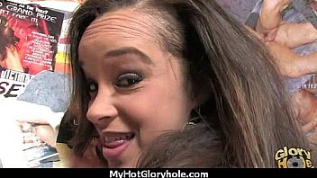 Ebony teen shows off her blowjob skills at gloryhole 23