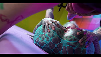 Strapped up with a giant toy ready to wreck that ass completely