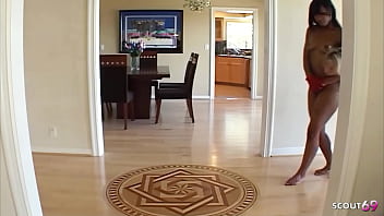 Black ebony wife seduce blonde curvy big boobs slavegirl to rough anal ffm threesome fuck with fat cock husband