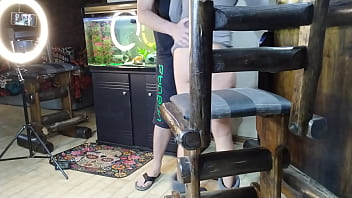 Stepbrothers jerking off while hot stepsis fucks dildo