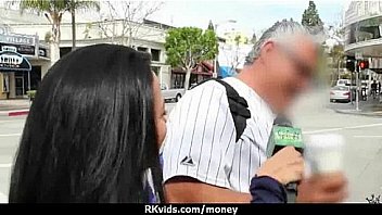 Amateur girl accepts cash for sex from stranger 6