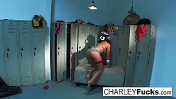 Busty brunette has some foot fetish fun