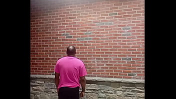 A private strip tease for free while faced backwards in 70 degree weather