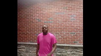 A private strip tease for free while faced backwards in 70 degree weather