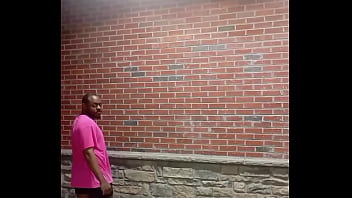 A private strip tease for free while faced backwards in 70 degree weather