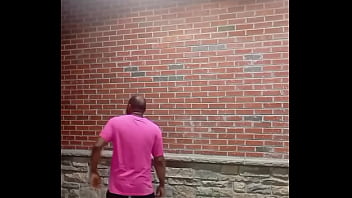 A private strip tease for free while faced backwards in 70 degree weather