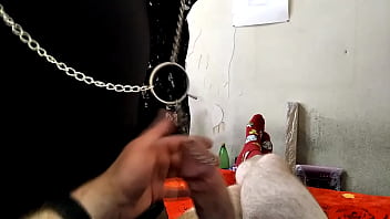 An adult girl & a dick 43 mature bitch with a dick in her mouth with nipple clamps and cum flowing out of her horny old cunt