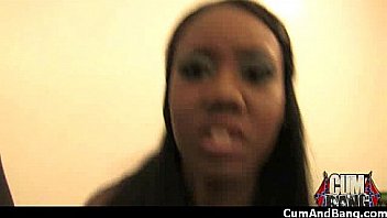 Horny ebony bukkake gangbang 17
