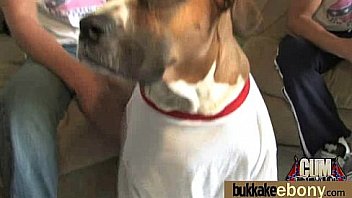 Ebony gets fucked in all holes by a group of white dudes 12