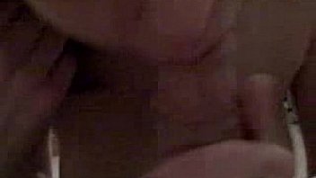 Amateur blond with fake tits gives and expert blow job