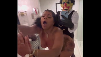 Sexy ebony pornstar gets banged out in bathroom