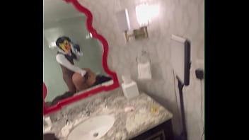 Sexy ebony pornstar gets banged out in bathroom