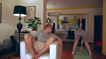 Redhead gf’s yoga session turns into hardcore fuck