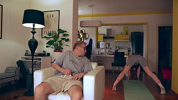 Redhead gf’s yoga session turns into hardcore fuck