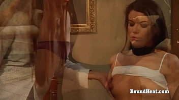 Sexy curvy big butt lesbian slave moaning from whip and domination