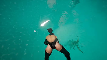 The petite girl didn't expect that the giant cock would destroy her pussy and ass hentai game 3d