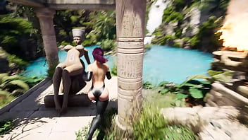 The petite girl didn't expect that the giant cock would destroy her pussy and ass hentai game 3d