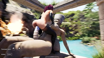 The petite girl didn't expect that the giant cock would destroy her pussy and ass hentai game 3d