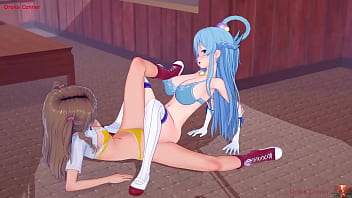Haruna chika and aqua have a sensual scissoring session just for you