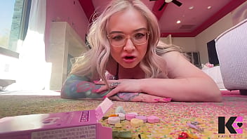 Femdom valentine's day tiny candy thieves squished crushed swallowed in hawaiian bikini top