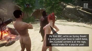 Bbc girlfriend ends up like the locals at island beach